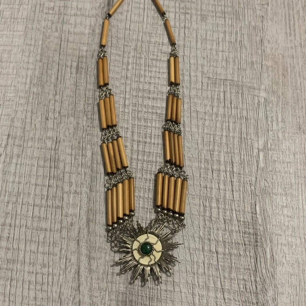 Indian Made Silver Bamboo Necklace